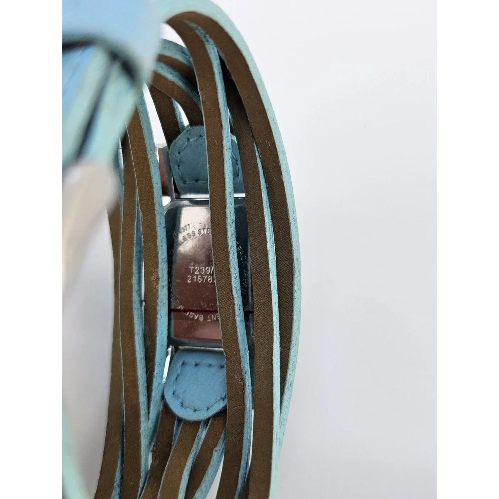 Women's Analog Watch 19MM Gray Dial Blue Braided Faux Leather‎ Band NEW Battery